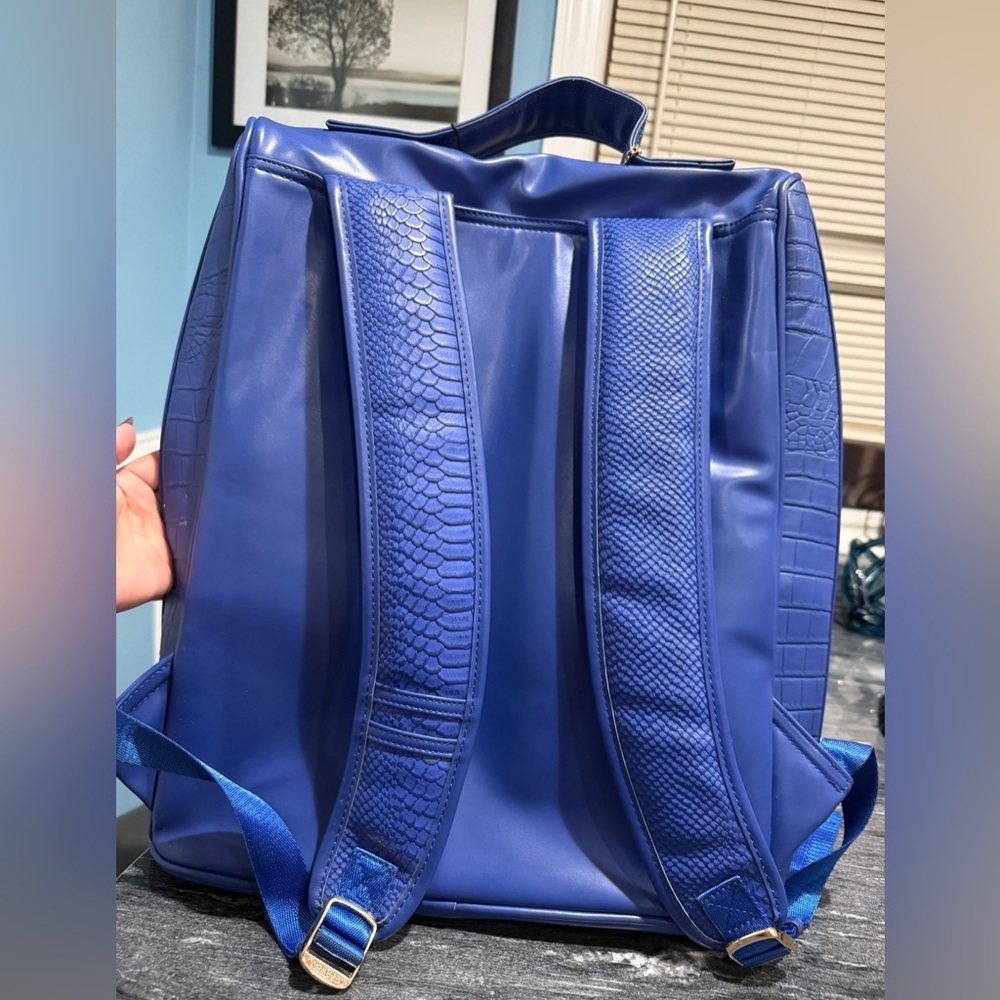 Embossed Blue Backpack by - Picture 5 of 12
